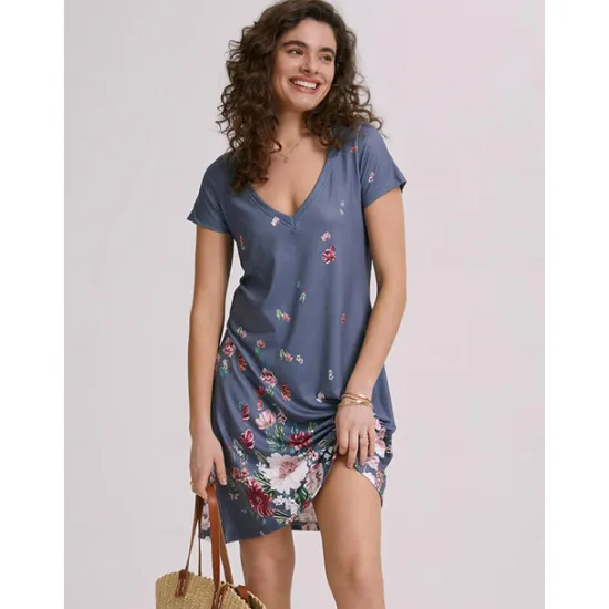 Sale Women's Mini Dress Casual Dress Petite Dress T Shirt Dress Tee Dress Sundress Basic Outdoor Vacation Birthday Regular Fit Floral Short Sleeve V Neck Light Blue White Light Green Red Summer Women Sundresses