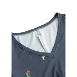 Sale Women's Mini Dress Casual Dress Petite Dress T Shirt Dress Tee Dress Sundress Basic Outdoor Vacation Birthday Regular Fit Floral Short Sleeve V Neck Light Blue White Light Green Red Summer Women Sundresses