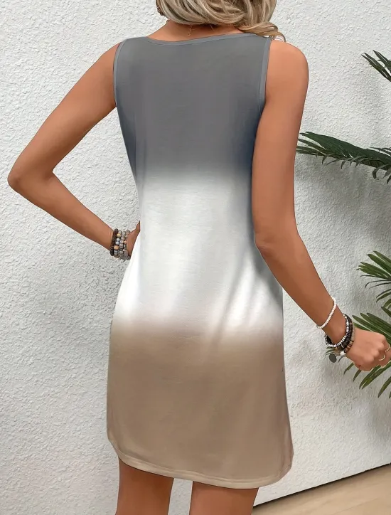 Discount Women's Mini Dress Casual Dress Tank Dress Stylish Casual Daily Loose Fit Ombre Sleeveless U Neck Pink Blue Purple Khaki Summer Women Sundresses