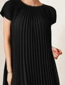 New Women's Mini Dress Casual Dress T Shirt Dress Tee Dress Basic Casual Vacation Daily Regular Fit Plain Short Sleeve Crew Neck Black Brown Green Summer Women Work Dresses