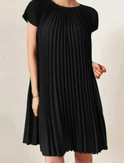 New Women's Mini Dress Casual Dress T Shirt Dress Tee Dress Basic Casual Vacation Daily Regular Fit Plain Short Sleeve Crew Neck Black Brown Green Summer Women Work Dresses