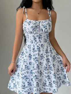 Women's Mini Dress Casual Dress Floral Dress Summer Dress Fashion Outdoor Holiday Date Regular Fit Floral Sleeveless Spaghetti Strap Summer Spring Women Spring Dresses