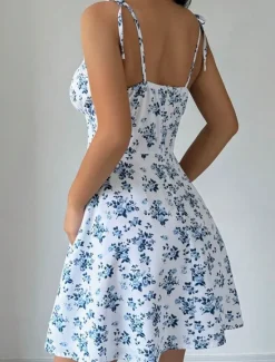 Women's Mini Dress Casual Dress Floral Dress Summer Dress Fashion Outdoor Holiday Date Regular Fit Floral Sleeveless Spaghetti Strap Summer Spring Women Spring Dresses