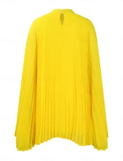 Outlet Women's Mini Dress Casual Dress Elegant Stylish Casual Vacation Daily Regular Fit Plain Long Sleeve Turtleneck White Yellow Red Orange Summer Women Cocktail Dress