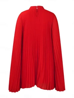 Outlet Women's Mini Dress Casual Dress Elegant Stylish Casual Vacation Daily Regular Fit Plain Long Sleeve Turtleneck White Yellow Red Orange Summer Women Cocktail Dress