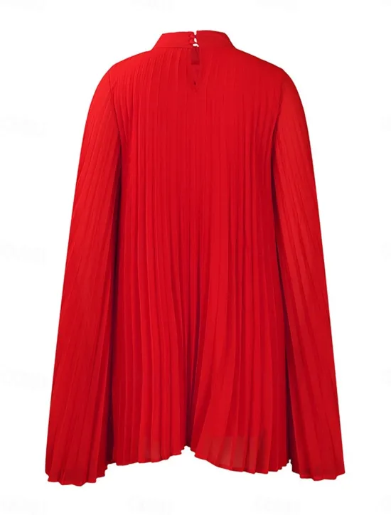 Outlet Women's Mini Dress Casual Dress Elegant Stylish Casual Vacation Daily Regular Fit Plain Long Sleeve Turtleneck White Yellow Red Orange Summer Women Cocktail Dress