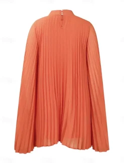 Outlet Women's Mini Dress Casual Dress Elegant Stylish Casual Vacation Daily Regular Fit Plain Long Sleeve Turtleneck White Yellow Red Orange Summer Women Cocktail Dress