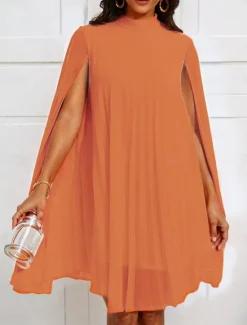 Outlet Women's Mini Dress Casual Dress Elegant Stylish Casual Vacation Daily Regular Fit Plain Long Sleeve Turtleneck White Yellow Red Orange Summer Women Cocktail Dress