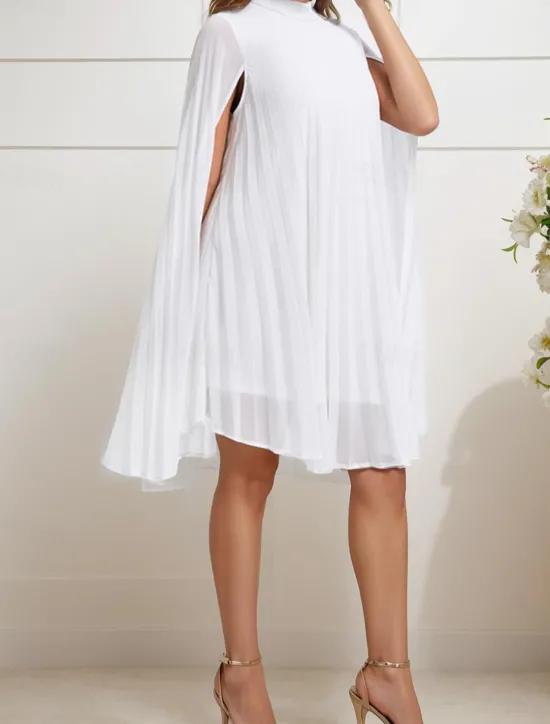 Outlet Women's Mini Dress Casual Dress Elegant Stylish Casual Vacation Daily Regular Fit Plain Long Sleeve Turtleneck White Yellow Red Orange Summer Women Cocktail Dress