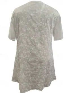 Hot Women's Mini Dress Casual Dress Classic Modern Outdoor Vacation Holiday Regular Fit Flower Half Sleeve V Neck Summer Women White Dresses