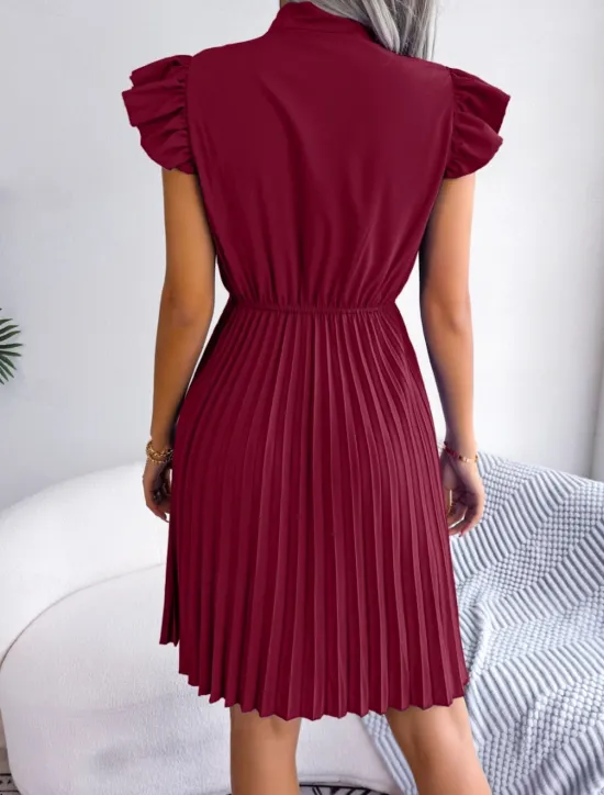 Clearance Women's Mini Dress Casual Dress A Line Dress Stylish Basic Casual Vacation Daily Regular Fit Plain Sleeveless Stand Collar Black Wine Summer Spring Women Work Dresses