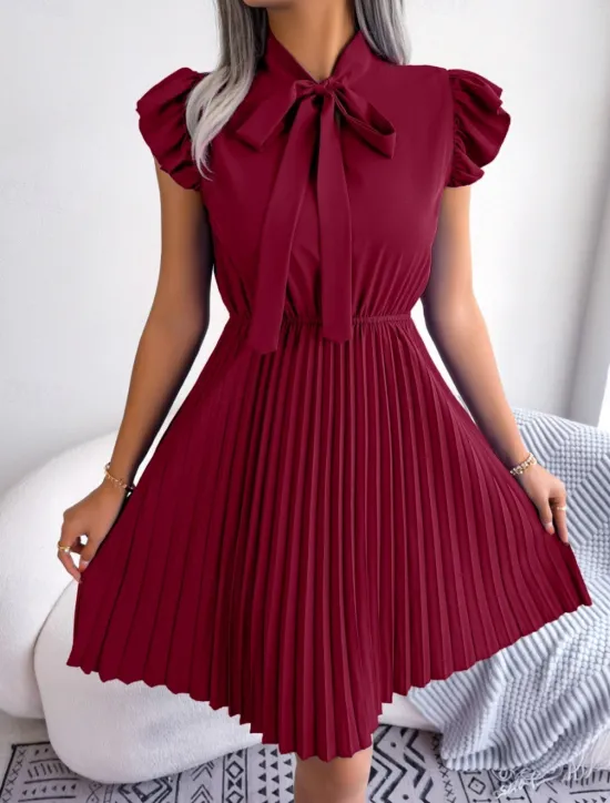Clearance Women's Mini Dress Casual Dress A Line Dress Stylish Basic Casual Vacation Daily Regular Fit Plain Sleeveless Stand Collar Black Wine Summer Spring Women Work Dresses