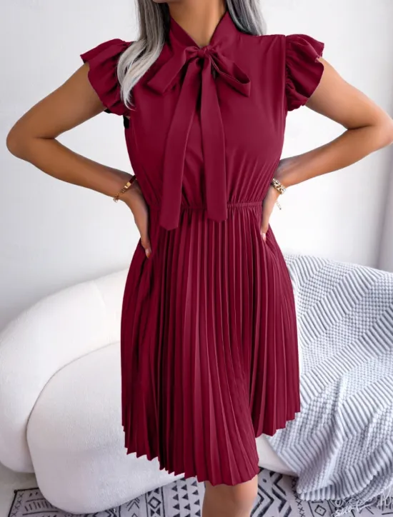 Clearance Women's Mini Dress Casual Dress A Line Dress Stylish Basic Casual Vacation Daily Regular Fit Plain Sleeveless Stand Collar Black Wine Summer Spring Women Work Dresses
