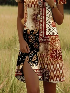 Women's Mini Dress Casual Dress Petite Dress T Shirt Dress Tee Dress Sundress Stylish Casual Vacation Casual Daily Regular Fit Color Block Short Sleeve Crew Neck Summer Spring Women T Shirt Dresses