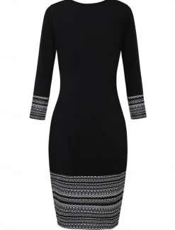 Discount Women's Mini Dress Casual Dress Elegant Stylish Casual Loose Fit Long Sleeve Crew Neck Spring Fall Winter Women Work Dresses