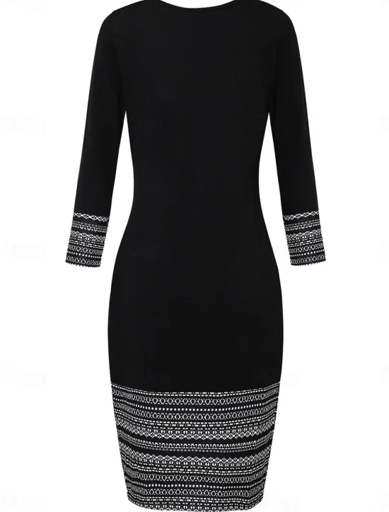 Discount Women's Mini Dress Casual Dress Elegant Stylish Casual Loose Fit Long Sleeve Crew Neck Spring Fall Winter Women Work Dresses