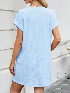 Discount Women's Mini Dress Casual Dress T Shirt Dress Tee Dress Stylish Basic Casual Vacation Daily Regular Fit Plain Short Sleeve Crew Neck Pink Sky Blue Orange Gray Summer Women T Shirt Dresses