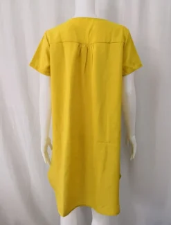 Hot Women's Mini Dress Cotton Linen Dresses Casual Dress Elegant Stylish Basic Vacation Work Daily Regular Fit Plain Short Sleeve V Neck White Yellow Blue Green Summer Spring Women Dresses