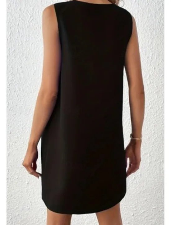 New Women's Mini Dress Fashion Classic Vacation Holiday Going out Regular Fit Plain Sleeveless V Neck Summer Women T Shirt Dresses