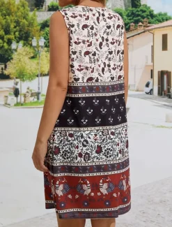 Outlet Women's Mini Dress Floral Dress Boho Dress Print Dress Fashion Classic Modern Vacation Daily Holiday Regular Fit Flower Sleeveless V Neck Summer Women Floral Dresses