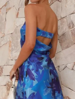 Clearance Women's Mini Dress Floral Dress Fashion Classic Modern Vacation Holiday Going out Regular Fit Flower Sleeveless Strapless Pink Red Blue Purple Summer Women Floral Dresses