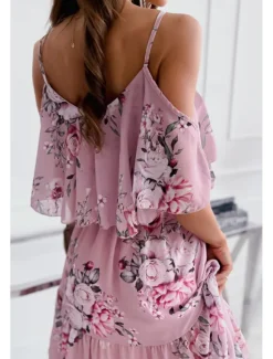 Women's Mini Dress Graduation Dress Floral Dress Print Dress Modern Graduation Going out Weekend Regular Fit Flower Short Sleeve Spaghetti Strap Black White Yellow Pink Summer Women Floral Dresses