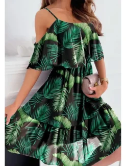 Women's Mini Dress Graduation Dress Floral Dress Print Dress Modern Graduation Going out Weekend Regular Fit Flower Short Sleeve Spaghetti Strap Black White Yellow Pink Summer Women Floral Dresses