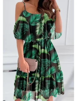 Women's Mini Dress Graduation Dress Floral Dress Print Dress Modern Graduation Going out Weekend Regular Fit Flower Short Sleeve Spaghetti Strap Black White Yellow Pink Summer Women Floral Dresses