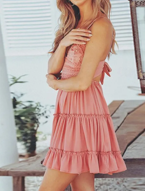 New Women's Mini Dress Graduation Dress Casual Dress A Line Dress Summer Dress Stylish Sexy Vacation Daily Date Regular Fit Plain Sleeveless V Neck White Pink Summer Women White Dresses
