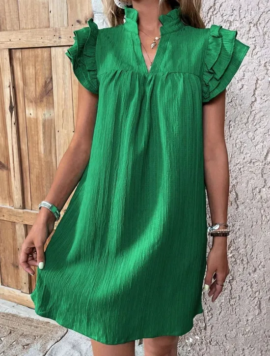 Women's Mini Dress Linen-Inspired Dresses White Dress Casual Dress Tank Dress Streetwear Casual Vacation Street Holiday Regular Fit Short Sleeve Split Neck Black White Red Green Summer Women Dresses|White Dresses