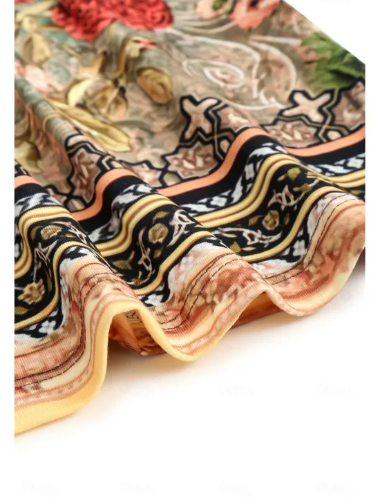 Sale Women's Mini Dress Petite Dress T Shirt Dress Tee Dress Sundress A Line Dress Active Fashion Streetwear Outdoor Vacation Street Loose Fit Floral Sleeveless V Neck Orange Green Dark Gray Women T Shirt Dresses