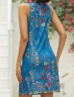 Clearance Women's Mini Dress Petite Dress T Shirt Dress Tee Dress Sundress Summer Dress Fashion Modern Boho Outdoor Vacation Casual Regular Fit Floral Sleeveless Split Neck Summer Spring Women Spring Dresses|T Shirt Dresses
