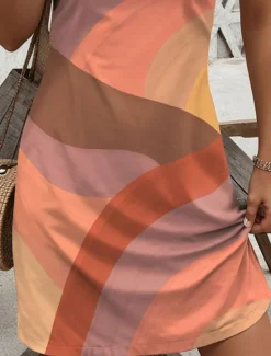 Sale Women's Mini Dress Petite Dress Sundress A Line Dress Tank Dress Vintage Stylish Casual Vacation Daily Holiday Loose Fit Geometric Sleeveless Crew Neck Summer Spring Women Sundresses