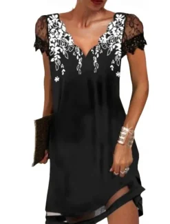 Online Women's Mini Dress Petite Dress Casual Dress Boho Dress Elegant Bohemia Stylish Vacation Daily Date Regular Fit Floral V Neck White Yellow Pink Blue Summer Women Spring Dresses