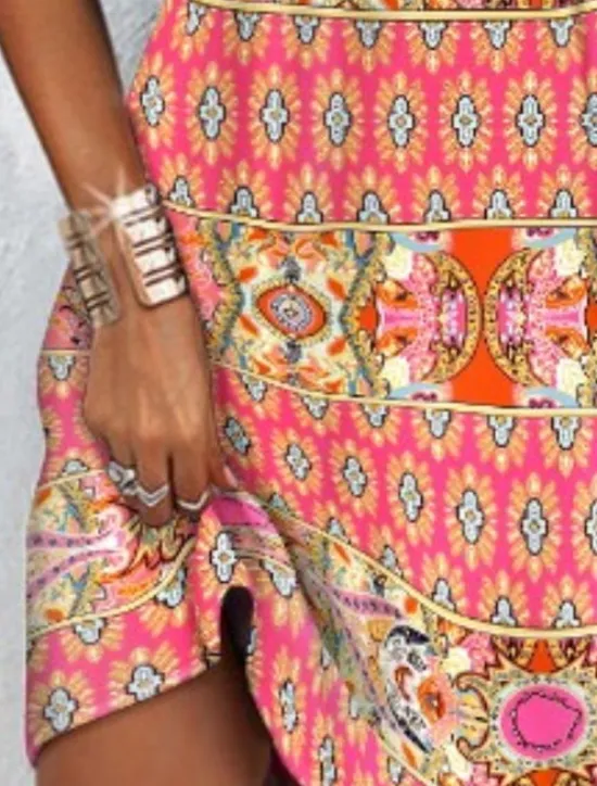 Discount Women's Mini Dress Petite Dress Casual Dress Ethnic Dress Boho Dress Halter Neck Dress Fashion Stylish Modern Vacation Daily Date Regular Fit Geometric Print Sleeveless Halter Neck Summer Spring Women Spring Dresses