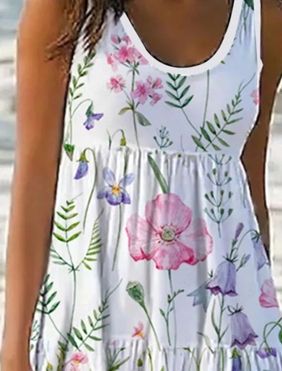 Women's Mini Dress Petite Dress Sundress Shift Dress Tank Dress Vacation Basic Casual Outdoor Vacation Daily Regular Fit Floral Sleeveless U Neck Summer Spring Women Sundresses