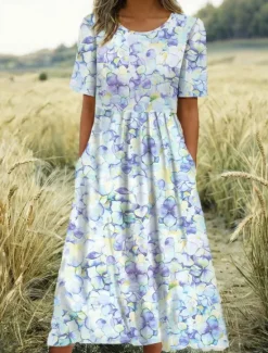 New Women's Mini Dress Petite Dress T Shirt Dress Tee Dress A Line Dress Summer Dress Vacation Stylish Casual Vacation Daily Regular Fit Floral Graphic Short Sleeve Crew Neck Women T Shirt Dresses