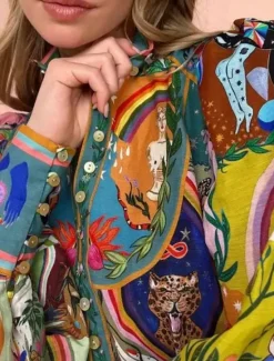 Clearance Women's Mini Dress Petite Dress Casual Dress Boho Dress Bohemia Vintage Ethnic Daily Regular Fit Floral Long Sleeve Shirt Collar Summer Spring Fall Women Floral Dresses