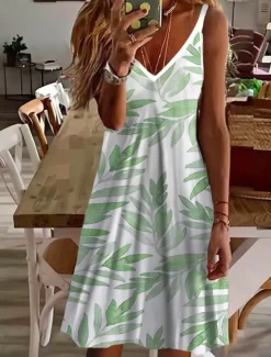 Hot Women's Mini Dress Petite Dress Casual Dress Mini Dress Petite Dress Sundress Shift Dress Vacation Sexy Casual Outdoor Vacation Daily Regular Fit Print Sleeveless V Neck Spaghetti Strap Yellow Pink Women Sundresses