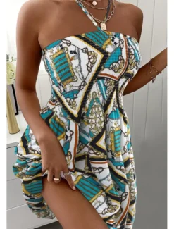 Women's Mini Dress Petite Dress Summer Dress Halter Neck Dress Print Dress Fashion Daily Going out Weekend Regular Fit Flower Sleeveless Halter Neck White Navy Blue Blue Summer Women Floral Dresses