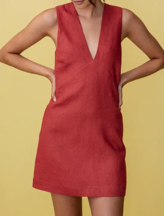 Clearance Women's Mini Dress Petite Dress A Line Dress Vacation Party Outdoor Party Holiday Regular Fit Pure Color Sleeveless V Neck Summer Spring Women Sundresses