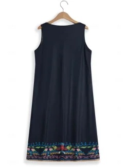 Women's Mini Dress Petite Dress T Shirt Dress Tee Dress Sundress Summer Dress Fashion Modern Mature Outdoor Vacation Casual Regular Fit Floral Sleeveless Split Neck Yellow Purple Summer Women Spring Dresses|T Shirt Dresses