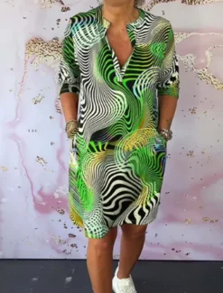 Discount Women's Mini Dress Shift Dress Casual Outdoor Regular Fit Graphic Sleeveless V Neck Blue Purple Green Summer Women Vacation Dresses