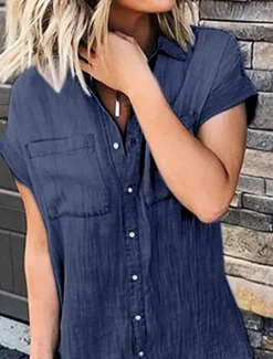 Outlet Women's Mini Dress Shift Dress Vacation Casual Daily Regular Fit Graphic Short Sleeve V Neck Blue Dark Blue Summer Women Casual Dress