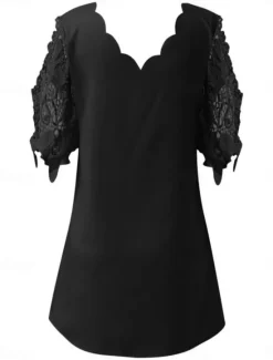 Women's Mini Dress Summer Dress Casual Daily Regular Fit Plain Half Sleeve V Neck Summer Spring Fall Women Casual Dress