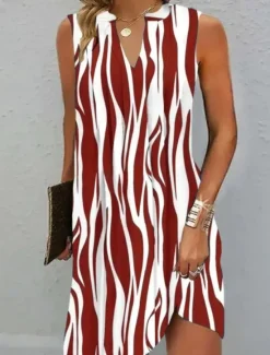 Women's Mini Dress Summer Dress Casual Daily Regular Fit Floral Graphic Sleeveless V Neck Red Navy Blue Green Gray Summer Women Sundresses
