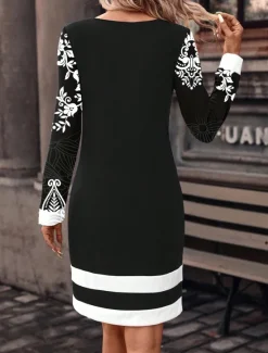 Sale Women's Mini Dress Sweatshirt Dress Winter Dress Corset Dress Sheath Dress Elegant Stylish Vacation Party Street Regular Fit Floral Long Sleeve Crew Neck Summer Fall Winter Women Cocktail Dress