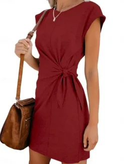 Clearance Women's Mini Dress T Shirt Dress Tee Dress Shift Dress Casual Outdoor Daily Holiday Regular Fit Graphic Short Sleeve Crew Neck Black Pink Wine Gray Summer Women T Shirt Dresses