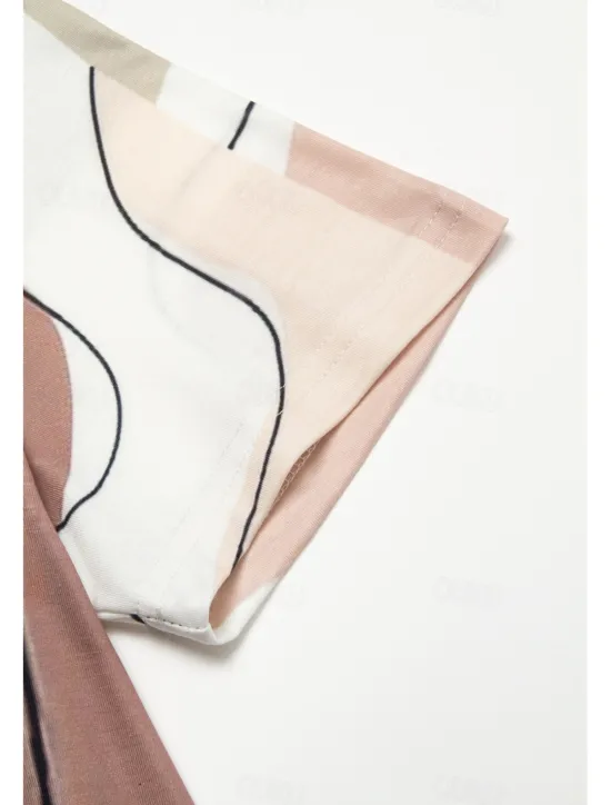 Online Women's Mini Dress T Shirt Dress Tee Dress Sundress Summer Dress Print Dress Fashion Streetwear Modern Outdoor Daily Going out Regular Fit Geometric Color Block Short Sleeve Crew Neck Black And White Women Casual Dress