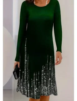 Clearance Women's Mini Dress T Shirt Dress Tee Dress A Line Dress Vacation Casual Daily Date Regular Fit Ombre Graphic Abstract Long Sleeve Crew Neck Black Blue Green Spring Fall Winter Autumn Women Casual Dress